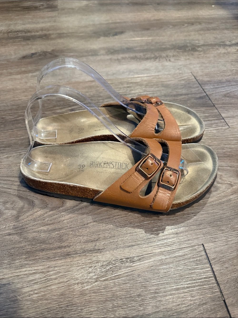 Birkenstock Ibiza Women's Tan Leather 2 Strap Size 39 / 8-8.5